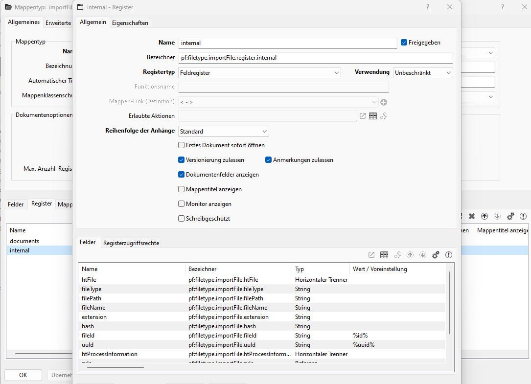 Import File Register 'internal' fileTypeImportFileRegisterInternal