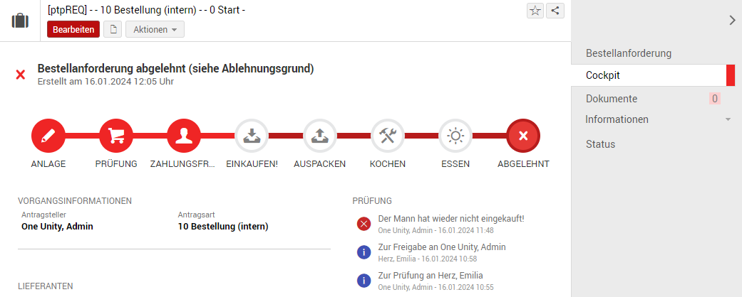 Beispiel Status dynamisch bestimmen