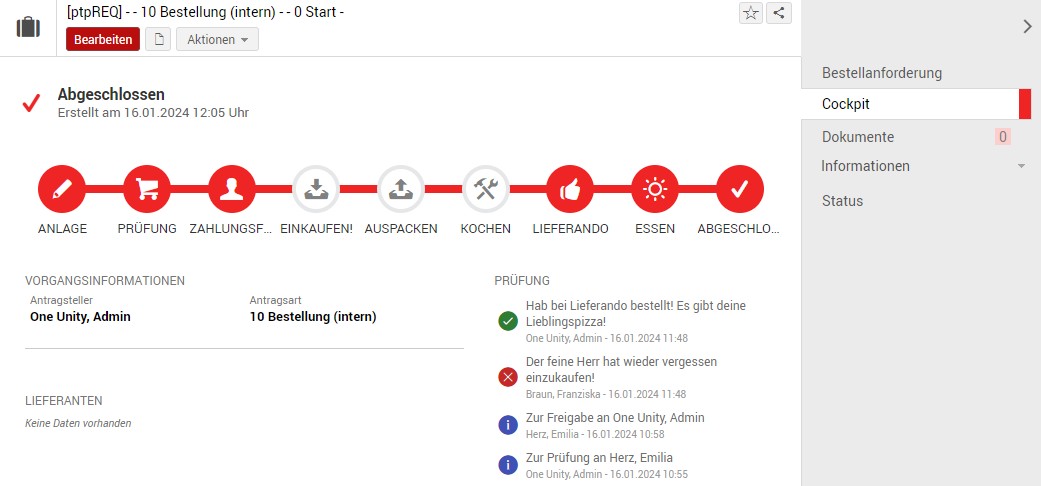 Beispiel dynamischer Status